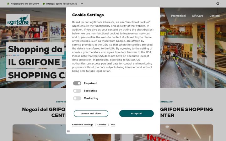 Screenshot of ilgrifoneshoppingcenter.com