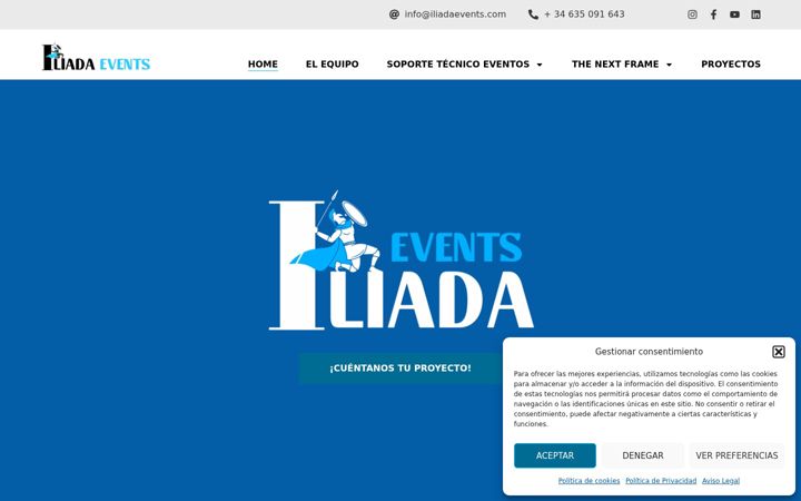 Screenshot of iliadaevents.com