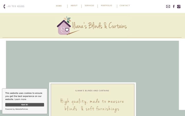 Screenshot of ilianasblindsandcurtains.co.uk