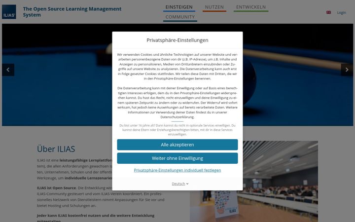 Screenshot of ilias.de
