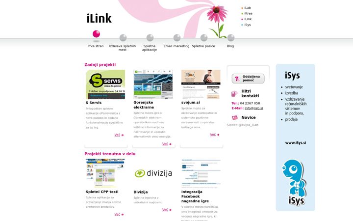 Screenshot von ilink.si