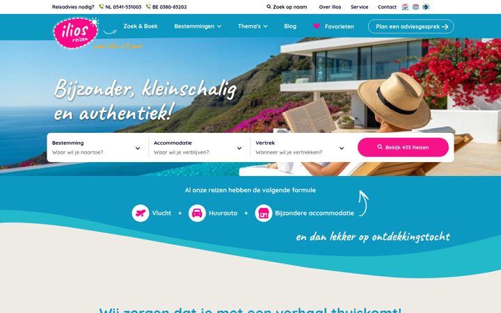 Screenshot of iliosreizen.nl