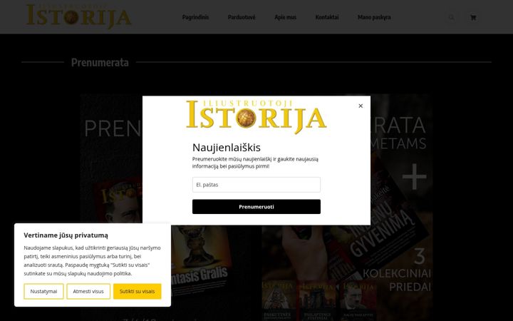 Posnetek zaslona iliustruotojiistorija.lt