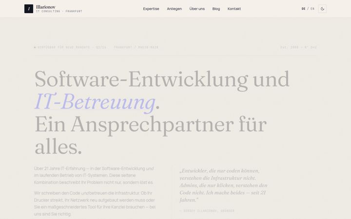 Screenshot of illarionov.de