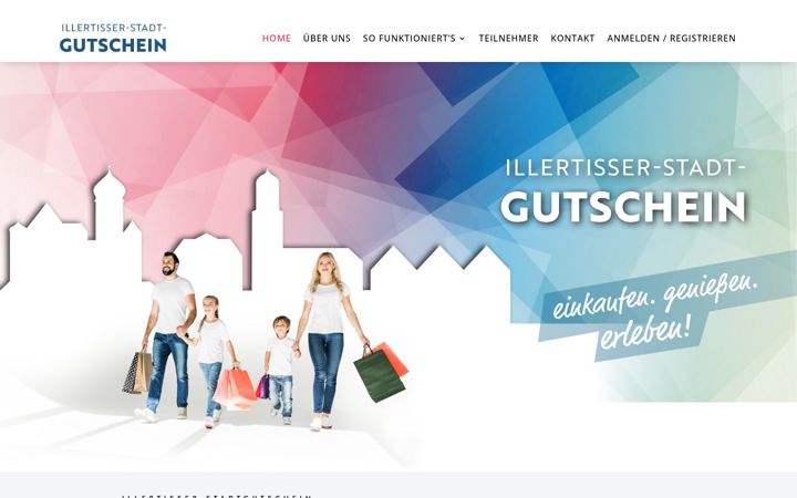Screenshot of illertisser-stadtgutschein.de
