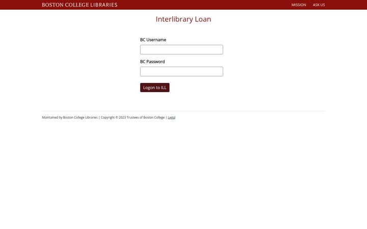 Screenshot of illiadprod.bc.edu