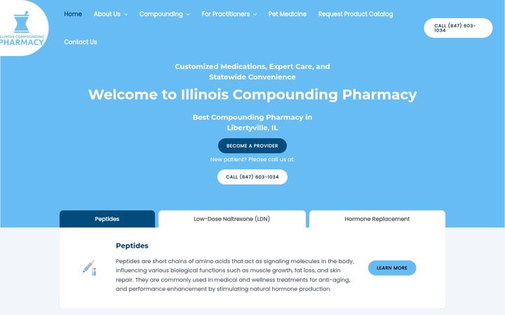 Screenshot of illinoiscompoundingpharmacy.com