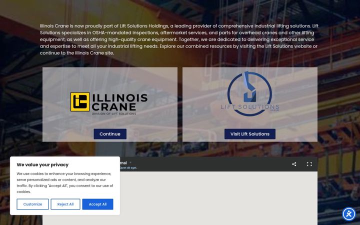 Screenshot of illinoiscrane.com