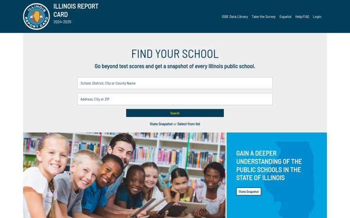 Screenshot of illinoisreportcard.com