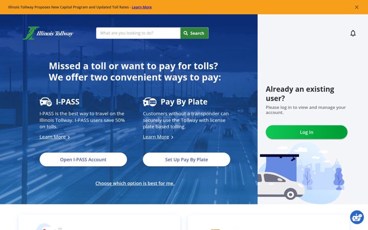 Screenshot of illinoistollway.com
