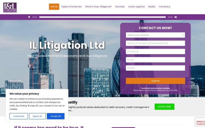Screenshot of illitigation.co.uk