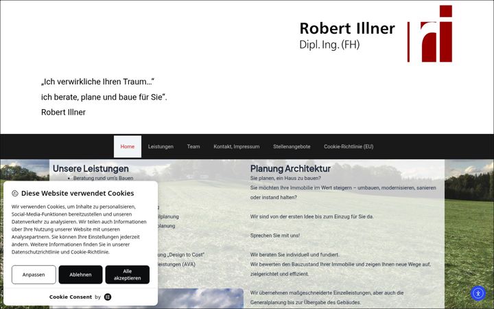 Screenshot of illner-bauplanung.de