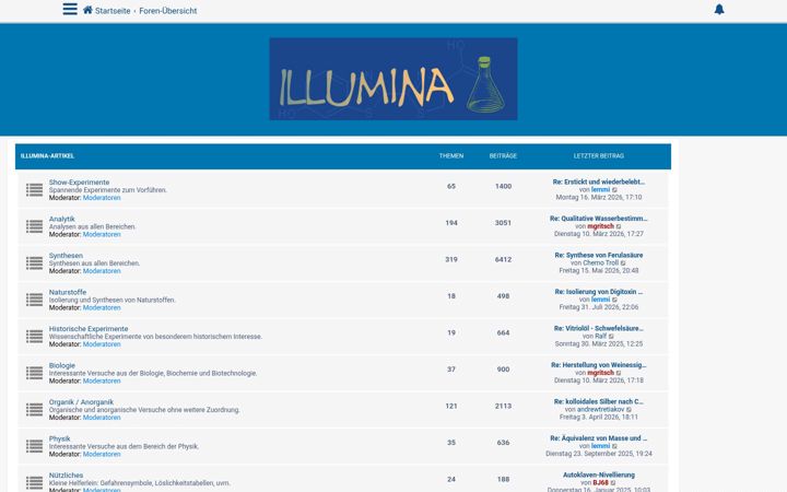 Screenshot of illumina-chemie.org