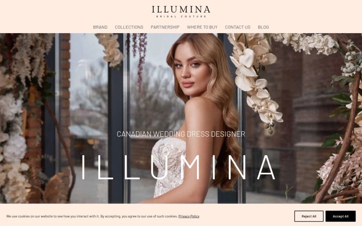 Screenshot of illuminabridal.com
