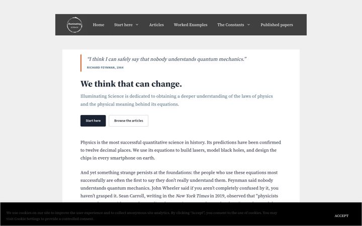 Screenshot of illuminating.science