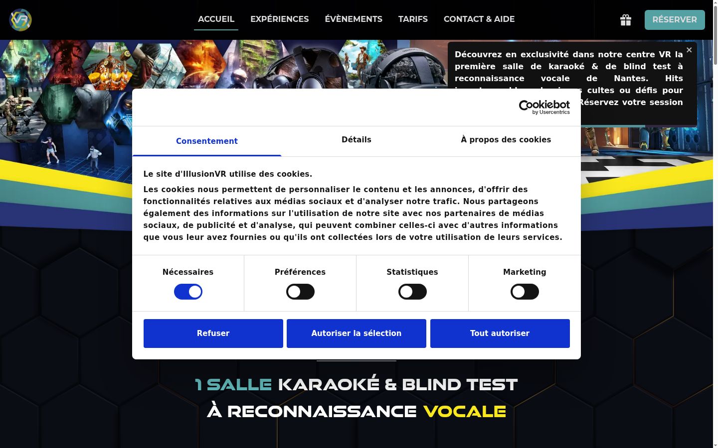 Screenshot tal-banner tal-kunsens muri qabel kwalunkwe interazzjoni