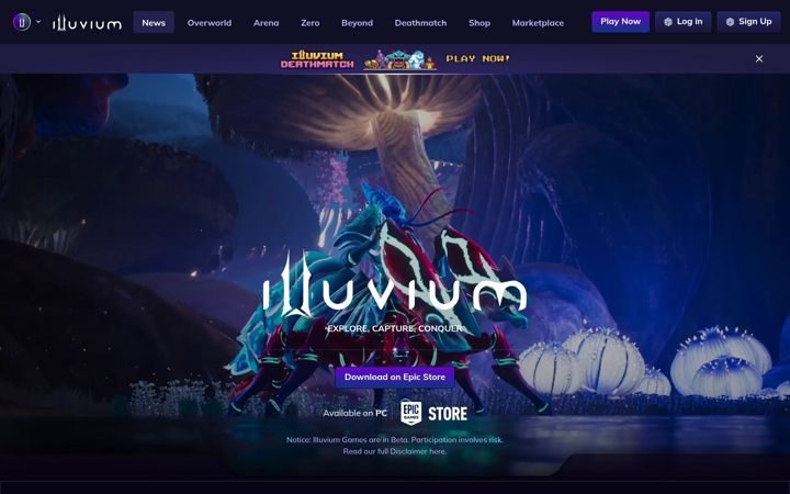 Screenshot of illuvium.io