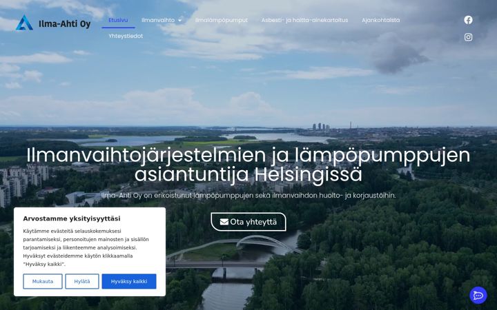 Screenshot of ilma-ahti.fi