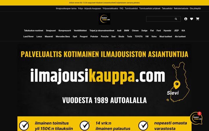 Snímek obrazovky ilmajousikauppa.com