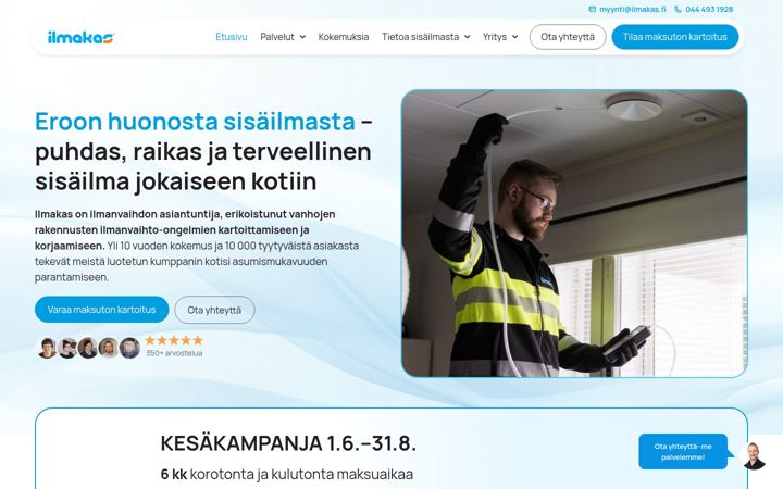 Screenshot of ilmakas.fi
