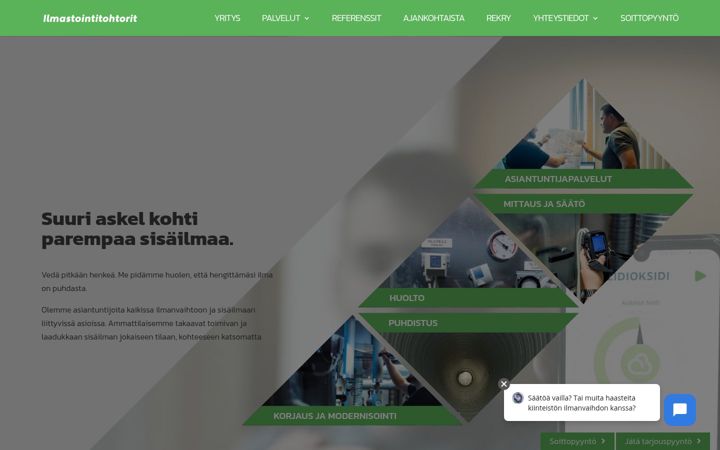 Screenshot of ilmastointitohtorit.fi