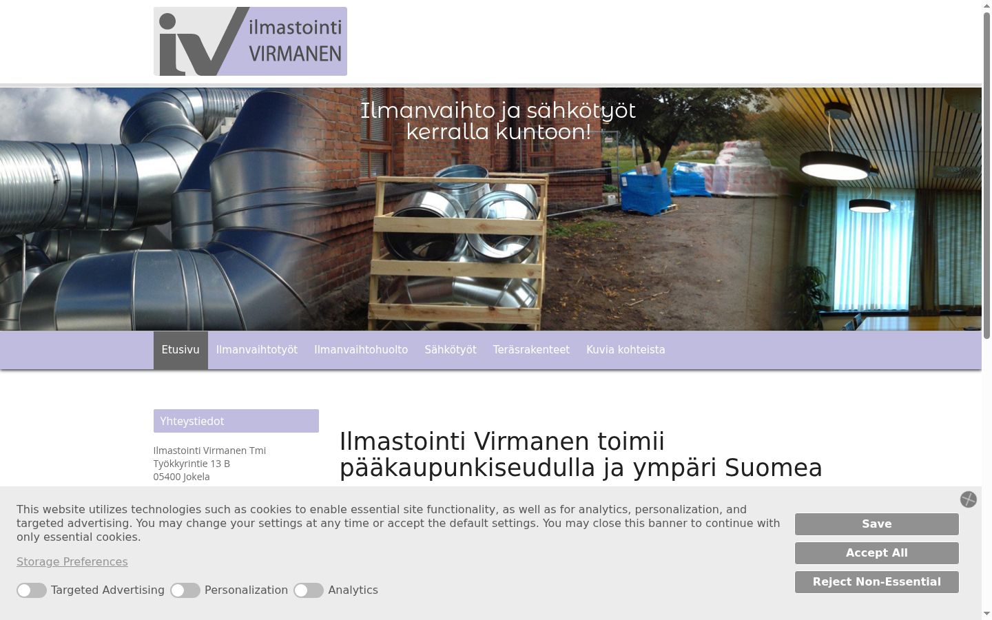 Screenshot of the consent banner shown before any interaction