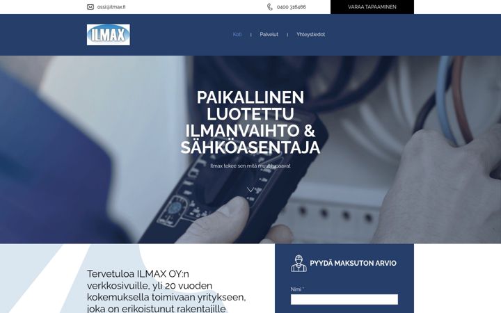 Screenshot of ilmax.fi