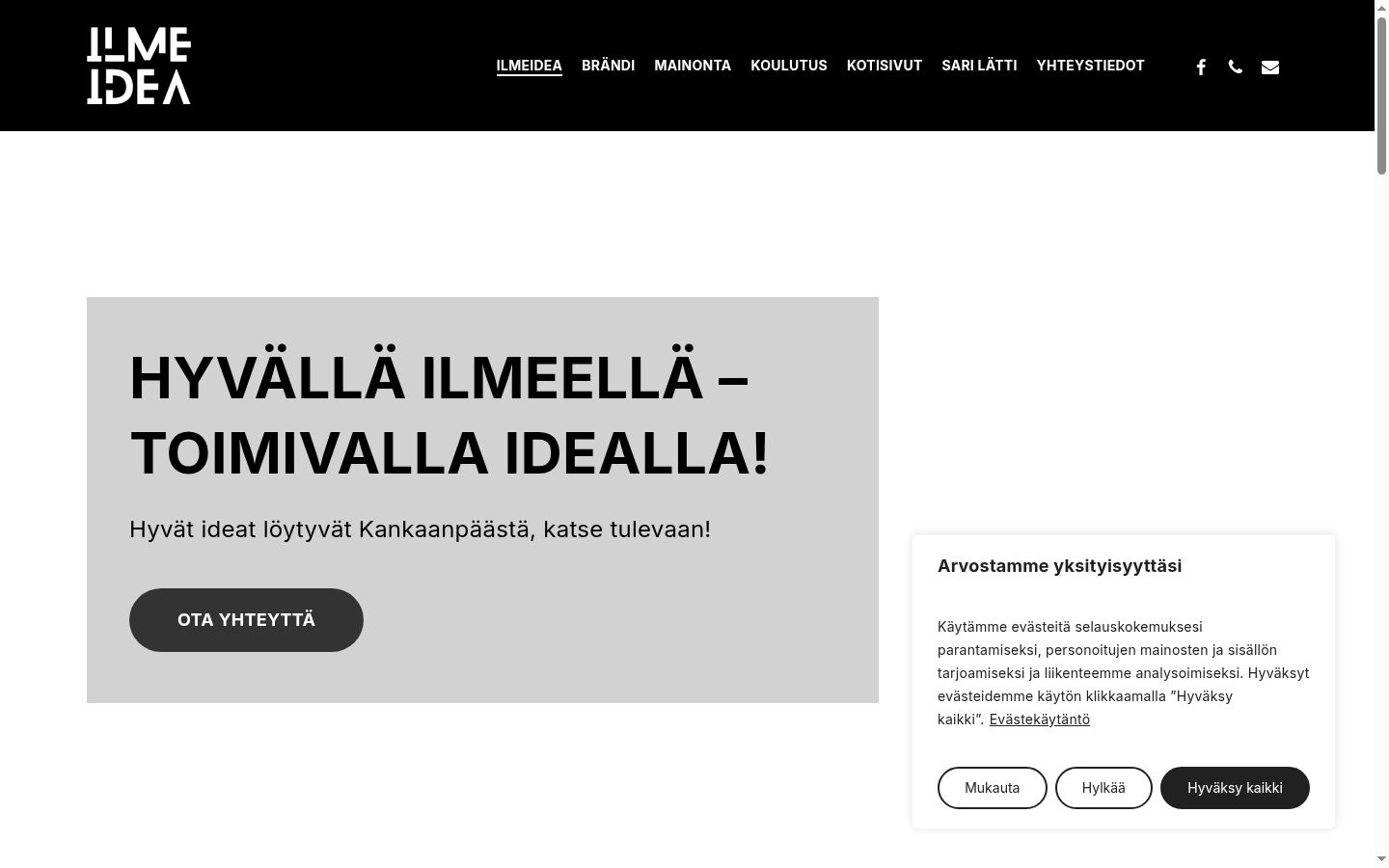 Screenshot of the consent banner shown before any interaction