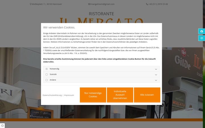 Screenshot of ilmercato-restaurant.de
