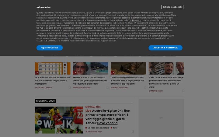 Screenshot of ilmessaggero.it