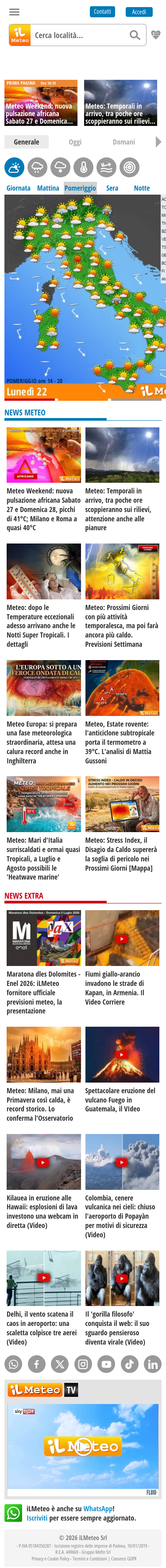 Mobile screenshot of ilmeteo.it
