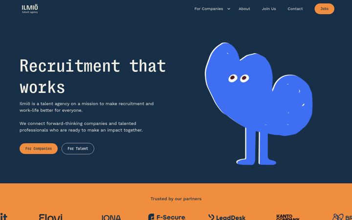 Screenshot of ilmiotalent.fi
