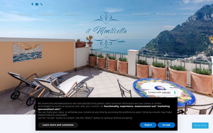 Skärmbild av ilmonticellopositano.com