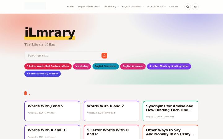 Screenshot of ilmrary.com