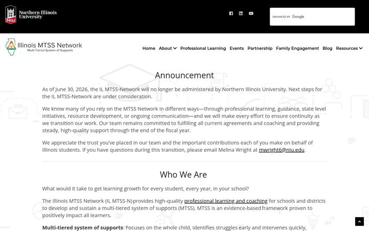 Screenshot of ilmtss.niu.edu