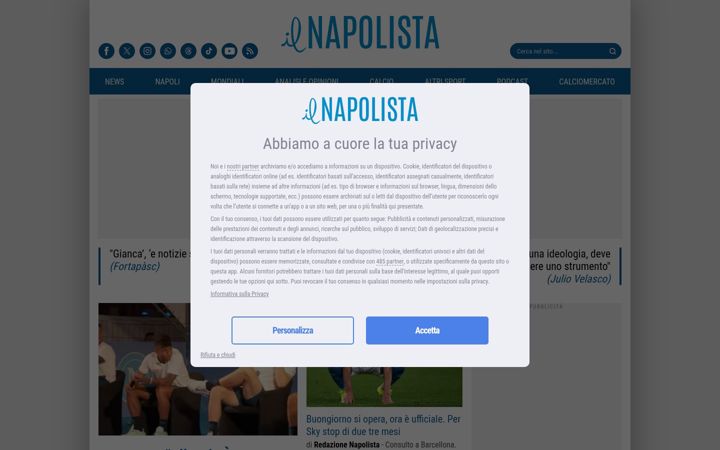 Screenshot of ilnapolista.it