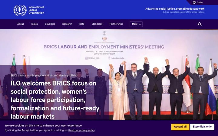 Screenshot di ilo.org