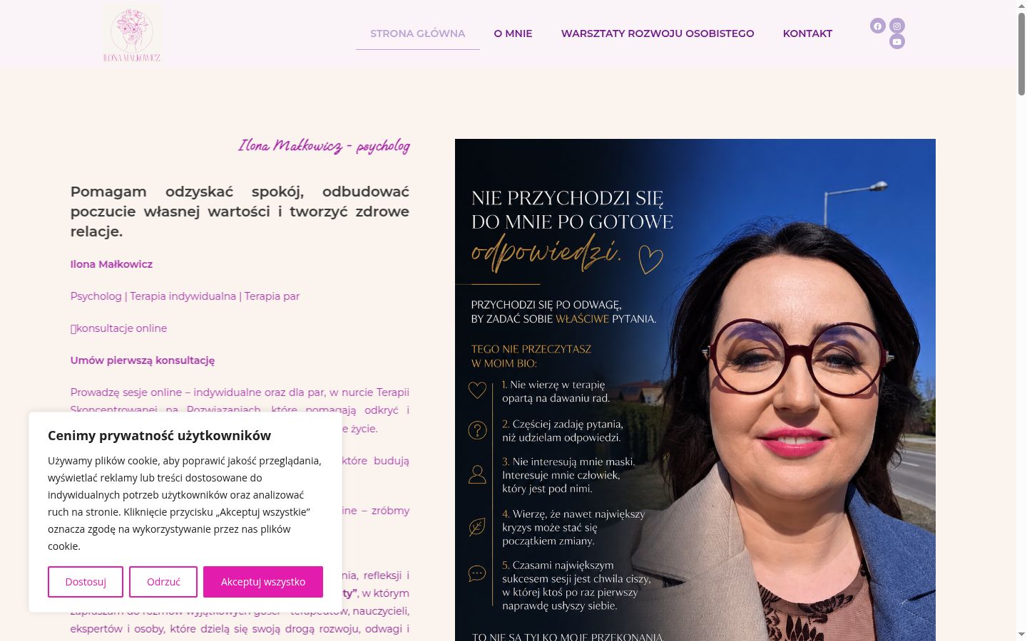 Screenshot del banner di consenso mostrato prima di qualsiasi interazione