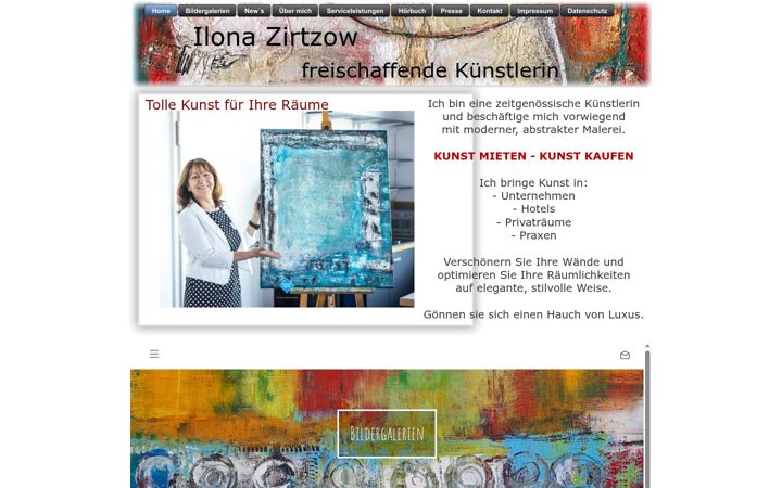 Screenshot of ilonazirtzow.de