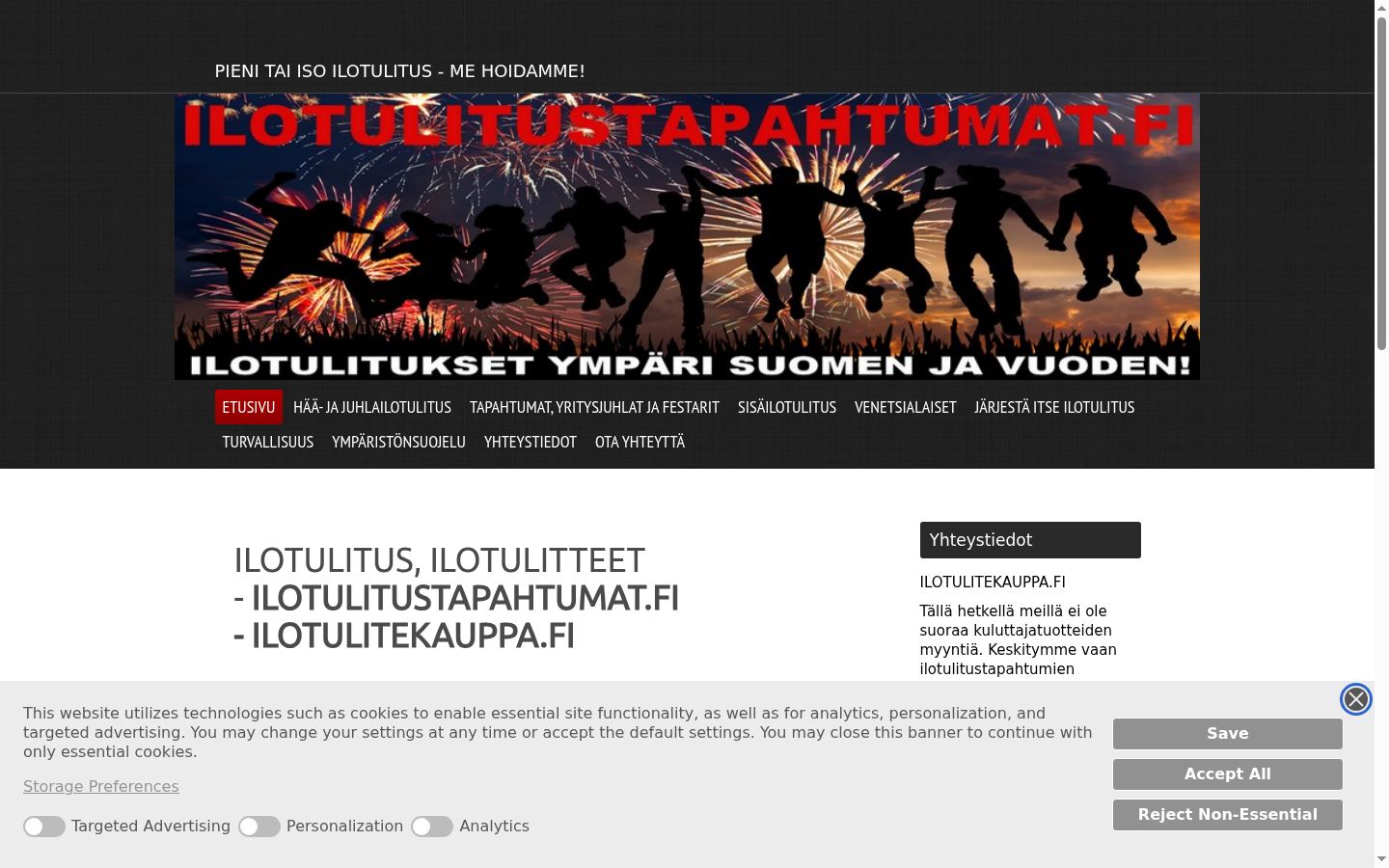 Screenshot del banner di consenso mostrato prima di qualsiasi interazione