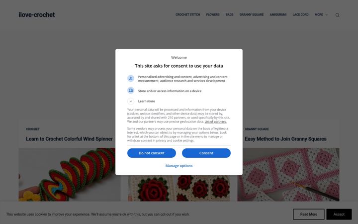 Screenshot of ilove-crochet.com