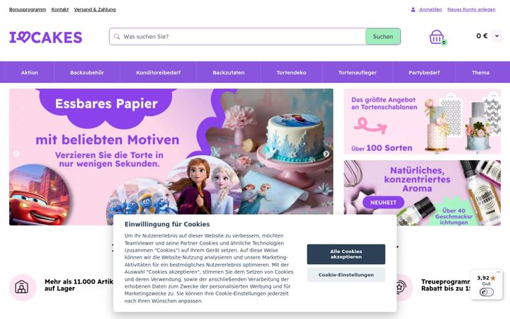Screenshot of ilovecakes.de