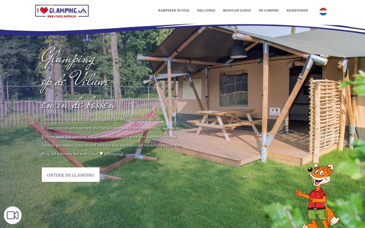 Posnetek zaslona iloveglamping.nl