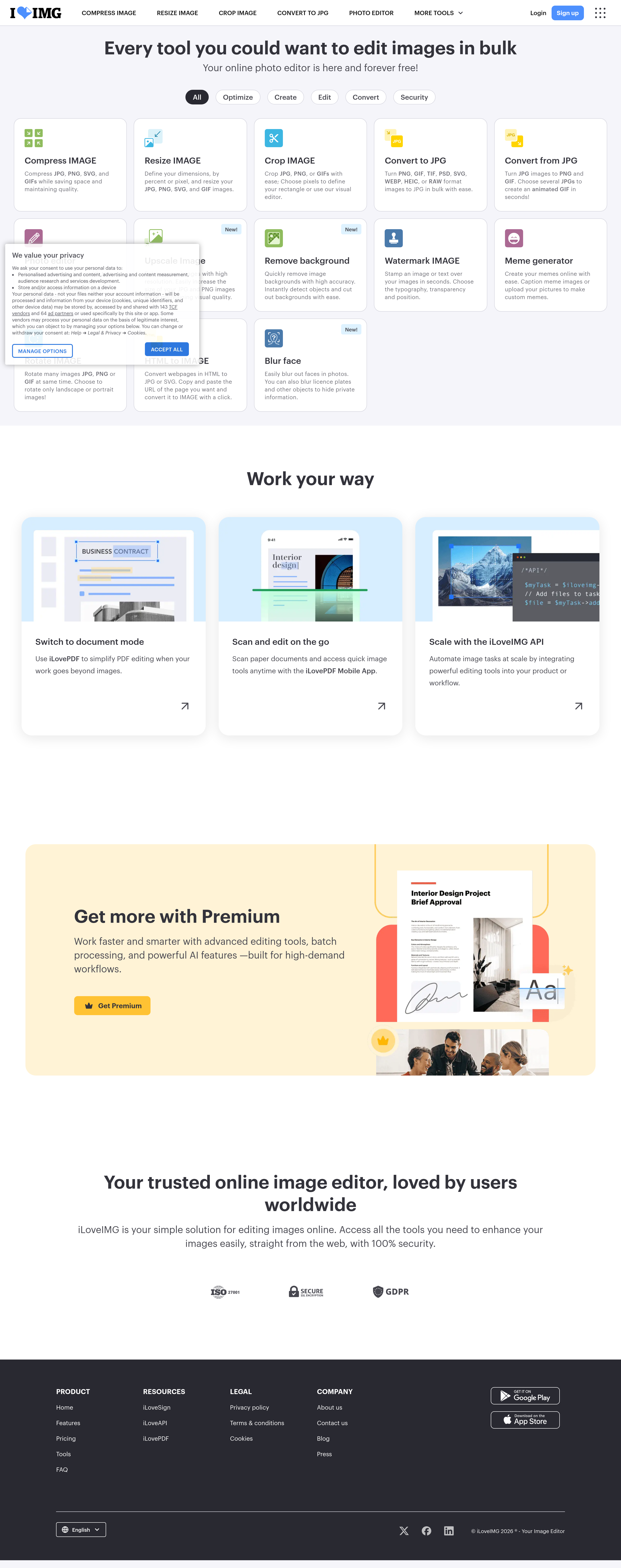 Screenshot of iloveimg.com