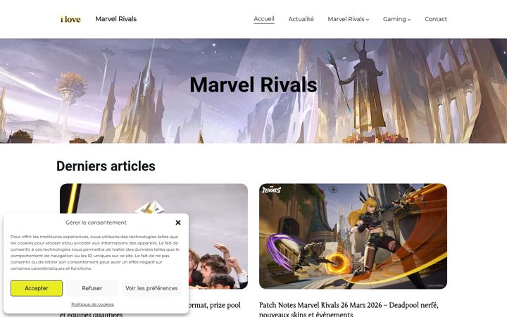 Screenshot of ilovemarvelrivals.com