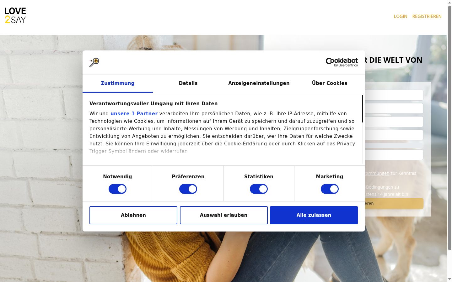 Screenshot tal-banner tal-kunsens muri qabel kwalunkwe interazzjoni