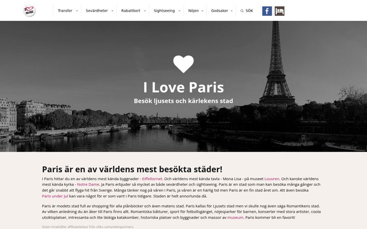 Screenshot of iloveparis.se