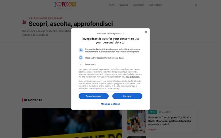 Screenshot of ilovepodcast.it