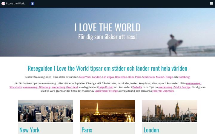 Screenshot of ilovetheworld.se