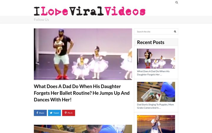 Snímek obrazovky iloveviralvideos.com